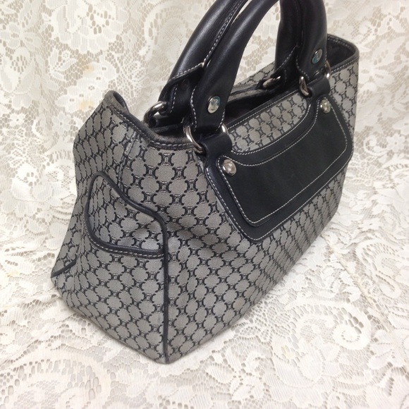 Celine,  Black and Gray Macadam Hand Bag - Picture 3 of 8